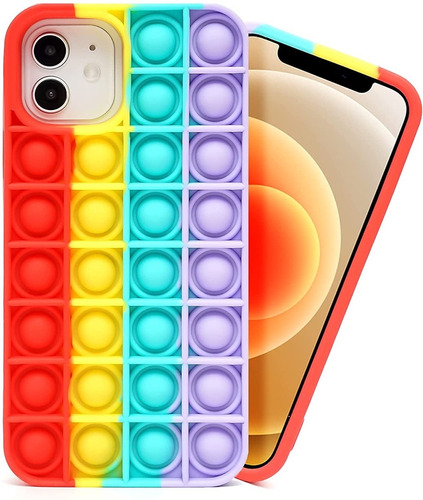 Silicon Case Push Pop It Para iPhone 11, 11, 12, 12 Pro Max 