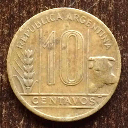 Moneda 10 Centavos Argentina 1946 Buena