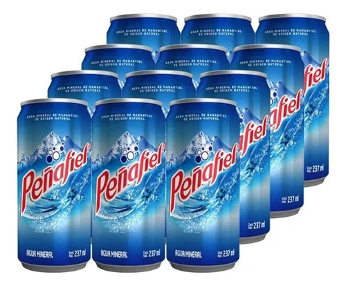 Agua Mineral Peñafiel 8 Pzs Lata 237 Ml C/u
