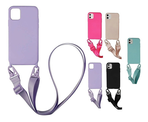 Case Protector iPhone 12 / 12 Pro - Silicona Con Correa 