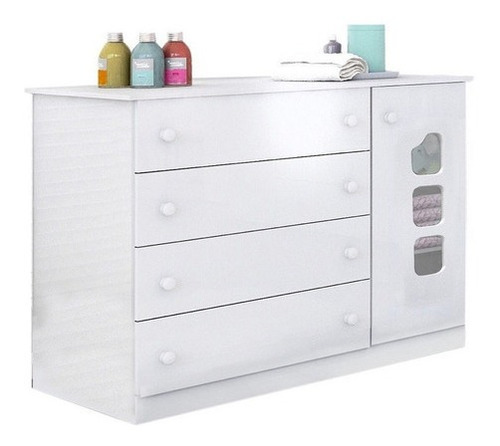 Imagem 4 de 5 de Jogo Guarda Roupa4portas, Cômoda Livia +2 Berços 251 Gêmeos