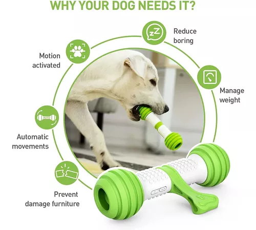 PETGEEK Juguetes interactivos para perros, hueso de perro automático  activado por movimiento duradero para perros medianos y grandes,  aburrimiento