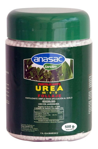 Fertilizante Urea X 500 Gr Tarro Anasac