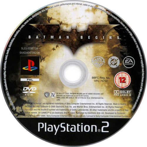 Batman Begins - Padrão Blue Label - Playstation 2 - Físico