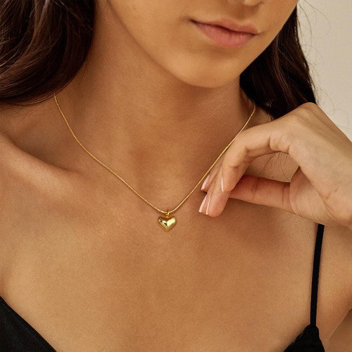 Collar De Corazón De Oro Sufope Para Mujer, Collares Con Col