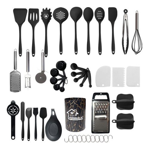 Conjunto De 10 Utensílios De Cozinha De Silicone - Chá Em Pó