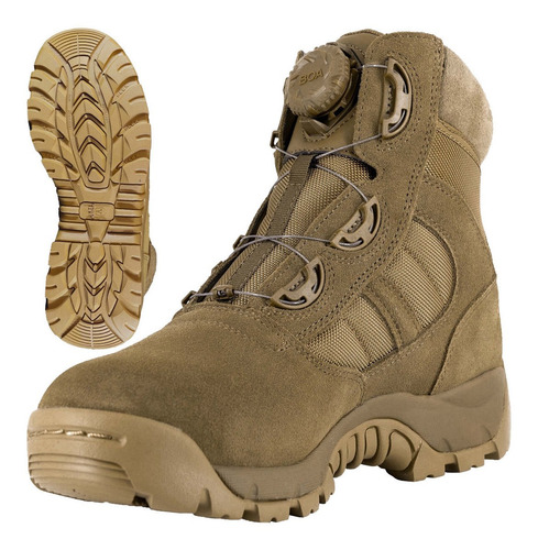 Imagen 2 de 10 de Botas Trabajo Hombre Táctica Militares Boa System 6.0 Coyote
