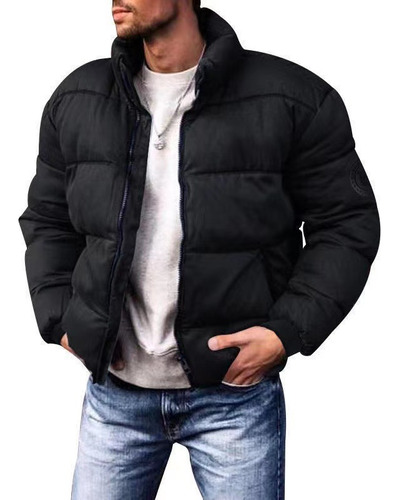 Chaqueta Abrigada Holgada Con Cuello Alto De Algodón De Size