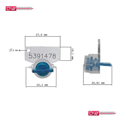 Imagen 6 de 10 de Precinto Rotor Policarb N°auto Seal Con Cable Seal 20cm X100