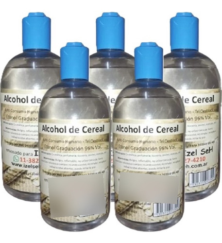 Alcohol De Cereal Pack X 5 Lt. Sanitizante-diluyente-etílico