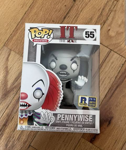 Funko Pop Pennywise 55 Blanco Y Negro Cómic Con 2018 Raro (Usado)