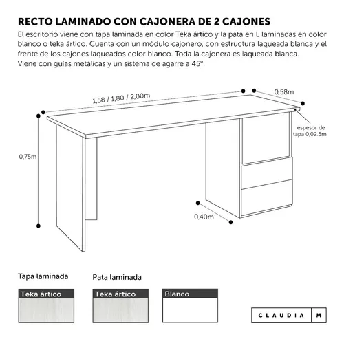 Cama Alta Americana con escritorio Pekin - Claudia M