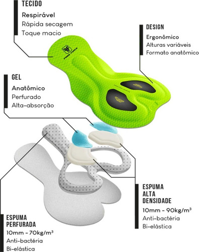 Bretelle Ciclismo Masculino Free Force Performance Preto