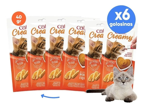 Golosinas Gatos Pouch Snacks Catit Creamy 40 Gr Pollo Envios