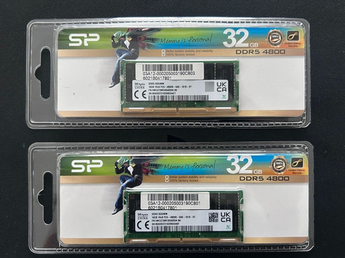 Memoria Ram 32 Gb (2x16 Gb) Ddr5-4800 Sodimm Nuevas