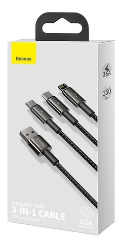 Microcable Baseus 3 En 1 Usb Tipo C Para iPhone Xiaomi, 2 Un