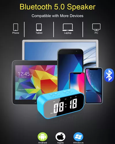 Altavoz alarma dual reloj despertador digital bluetooth pantalla