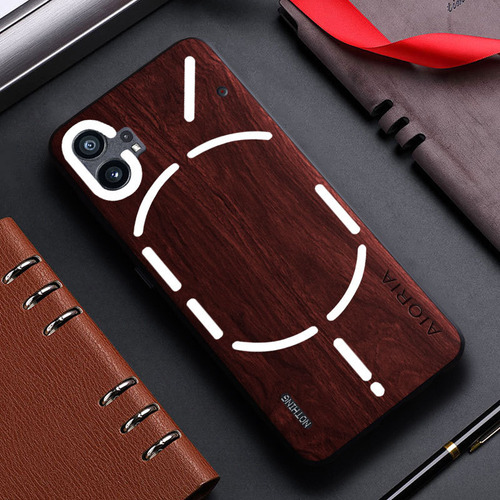 Funda De Piel Con Estampado De Madera De Bambú Para Nada Pho