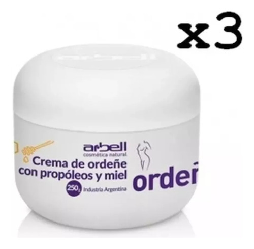 Pack X 3 Crema De Ordeñe Con Propóleos Y Miel Arbell 250gr