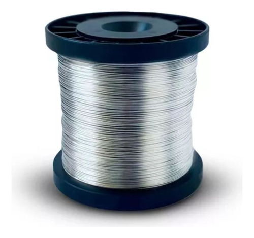 Fio De Aço Inox Rolo Arame Cerca Elétrica 0,45mm 348 Metros Cor Cinza