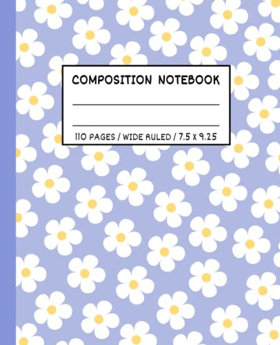 Book : Cute Composition Notebook Wide Ruled Aesthetic...