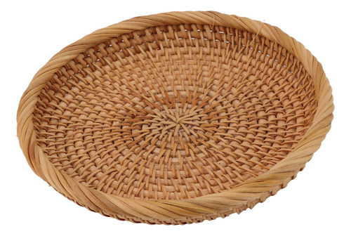 Rattan Fruit Basket Tray Hand Woven Elegant Traditional