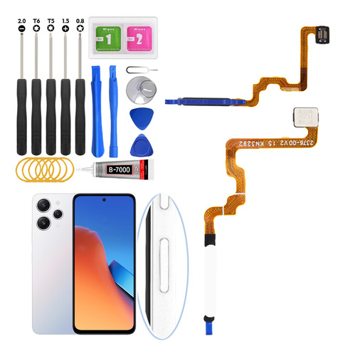 Flex Flexor Sensor De Huella Para Redmi 12 4/5g Plateado