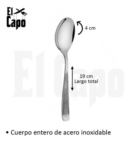 Imagen 2 de 8 de Cuchara De Mesa Carol Athenas De Acero Inoxidable X12 Cuotas