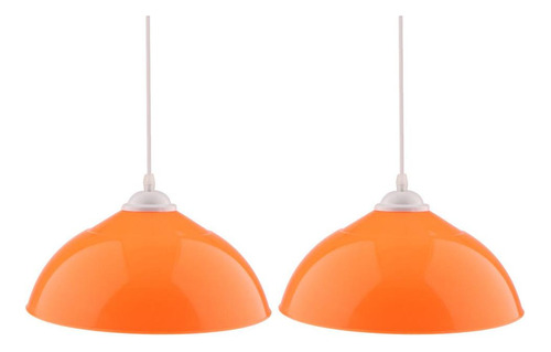 Par Semi-circular Pantalla Colgante De Lámpara Naranja