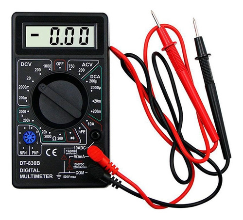 Multimetro Digital Dt-830d Preto Medidor De Voltagem Dc Ac