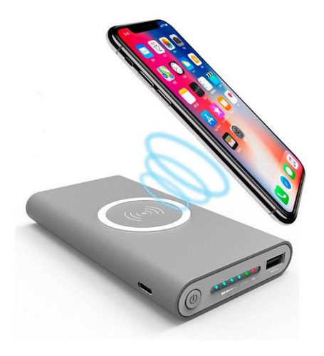 Cargador Portatil Power Bank Doble Inalambrico Qi 10000 Mah 