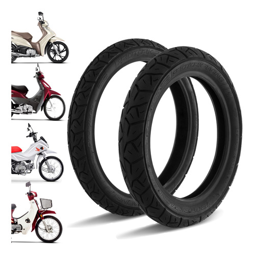 Par Pneu 2.50-17+ 80/100-14 Protork Para Biz110/125 E Pop100