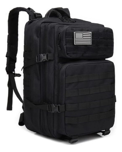 Mochila Tática Camping Militar 50 Litros Resistente +1 Patch Cor Preto Desenho Do Tecido Eua