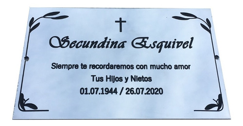 Imagen 1 de 10 de Placa Recordatoria Para Cementerio, 20x15cm Personalizada.