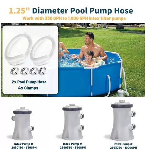 Kit 2 Manguera Filtro Piscina Para Intex Bestway Universal
