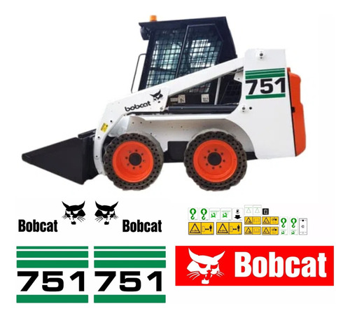 Kit Adesivos Mini Carregadeira Bobcat 751 Com Etiquetas 