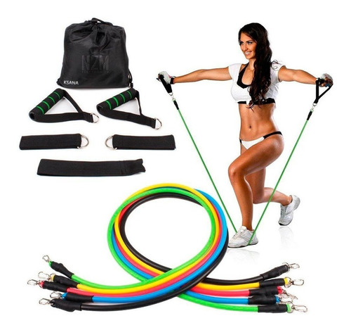 Set Bandas De Entrenamiento Equipo 11 Piezas Fitness Gym