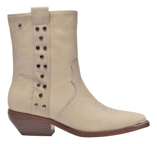 Botin Vaquero Cuero Mujer Pollini H286 Beige