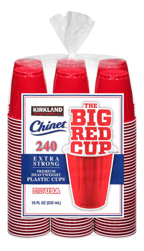 Kirkland Signature Chinet - Vasos De Plástico Rojos De 18 Oz