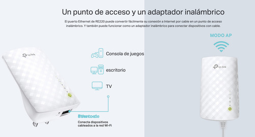 Tp-link Extensor Rango Re200 Ac750 Wi-fi Mesh 5ghz & 2,4ghz