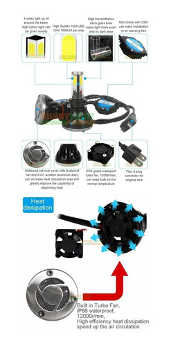 Imagen 3 de 8 de Par Ampolleta Led H7 Neblineros Blanco Frio 80w 8000lm