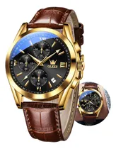 Comprar Olevs Relojes De Cuero Marrón Para Hombre Relojes De Lujo Co