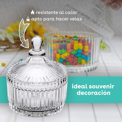 5 Carameleras Frascos Envase De Vidrio Velas Soja Apto Calor