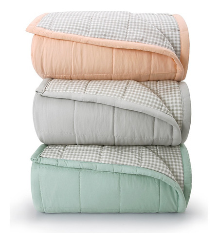 Cubrecama Cover Twin Liso Reversible Cuadrille Palette