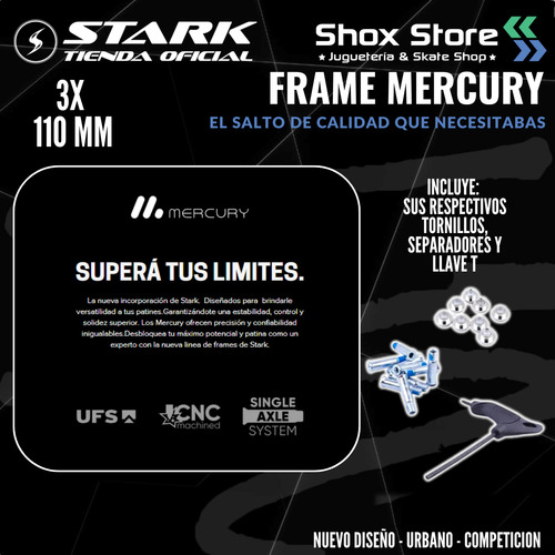 Frame Riel 3x110 Rollers Profesional Aluminio Stark Mercury
