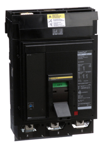Mja36400 Circuit Breaker, Powerpact M, 400a, 3 Pole, 600vac