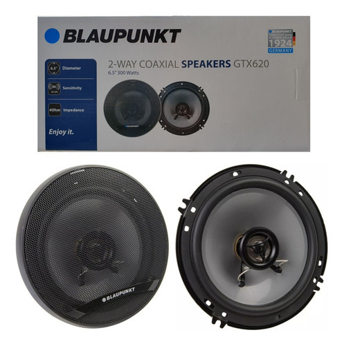 Bocinas Blaupunkt Gtx620 6.5 PuLG 2 Vias 300w 50rms 86db 4oh Color Negro