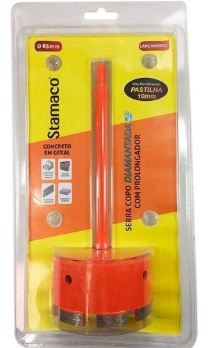 Serra Copo Diamantado 85mm Com Haste - Para Concreto [ 0778