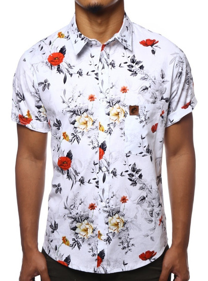 camisa de botão florida
