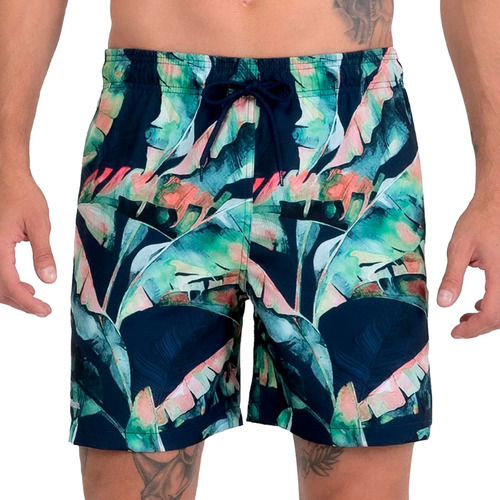 Shorts Bermuda Tactel Estampado Praia Piscina Verão Mash